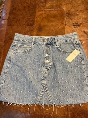 Anthropologie Pilcro jacquard mini skirt